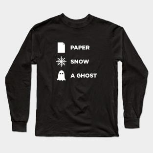 Paper, Snow, A Ghost! Long Sleeve T-Shirt